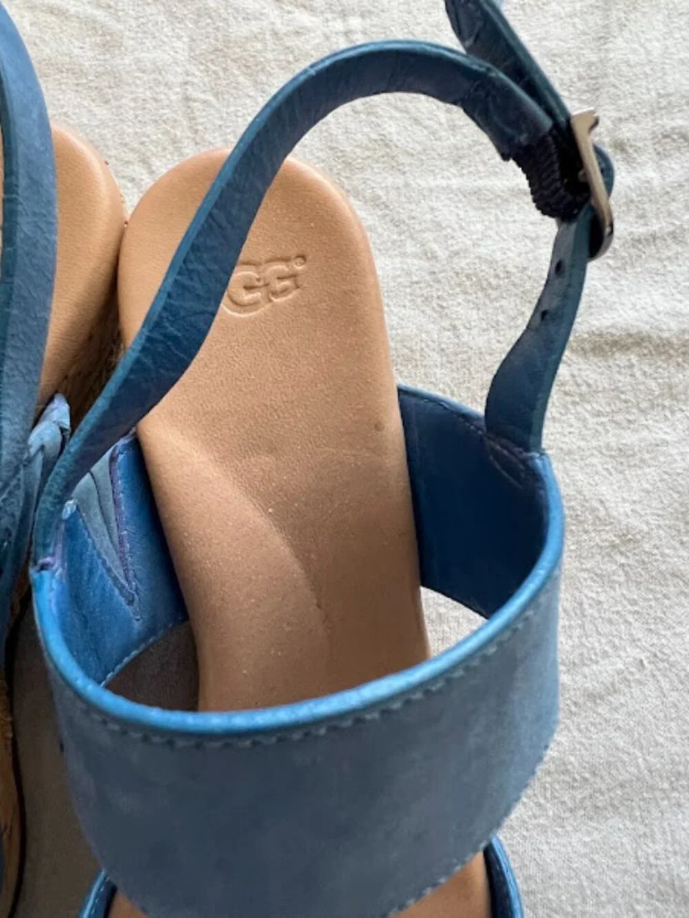 Ugg Australia Blue Elena Espadrille Wedge Sandals Size 7